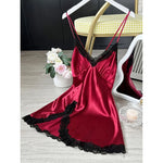 Sexy Lace Patchwork Camisola Lingerie Nighty Wedding Silk Dress Sleep Wear Nightdress Clothes Women's Nightgowns Sexy Nightwear