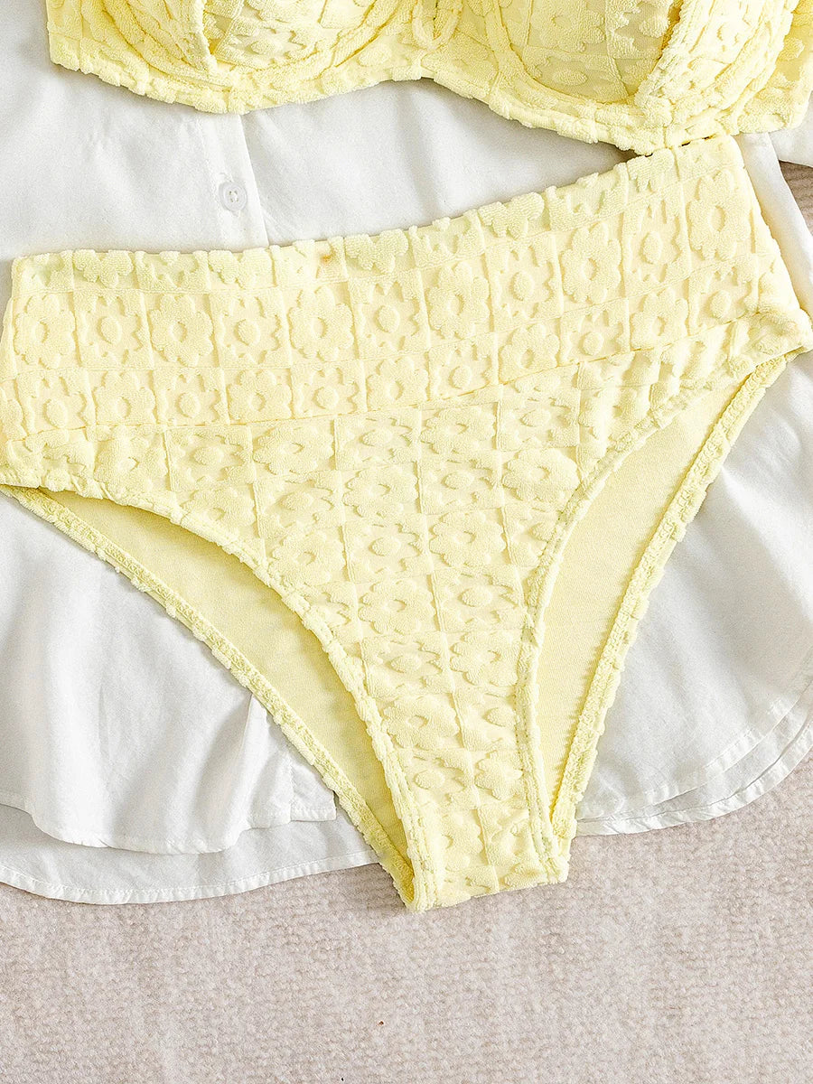 S - XL Underwired V Shaped Female Swimsuit High Waist Bikini Women Swimwear Two-pieces Bikini Set Bather Bathing Suit Swim Lady