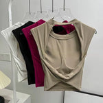 Sexy Short Backless Fixed Chest Pad Sports T-shirt Vest Women's Tight Fitting Quick Drying Slimming Yoga Suit Top Clothing