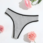 1pcs Seamless Cotton Thong Ribbed Ladies Panties Low Rise Solid Color Sexy G-string Panties Female Breathable Underwear