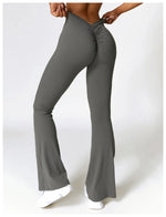 Sexy Sports Leggings Women V Back Scrunch Flares Leggings High Waist Yoga Flares Pants Push Up Gym Leggings Women Yoga Clothes