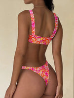 New Printed Bathing Suit Women Two-piece Backless Swimwear Sexy Beach Fashion Thongs Summer New Female Split Swimsuit