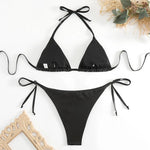 Sexy Red Shiny Triangle Micro Thong Bikinis Sets for Women Mini Swimwear Bathing Suits String Halter Bikini Mujer Swimsuit 2026