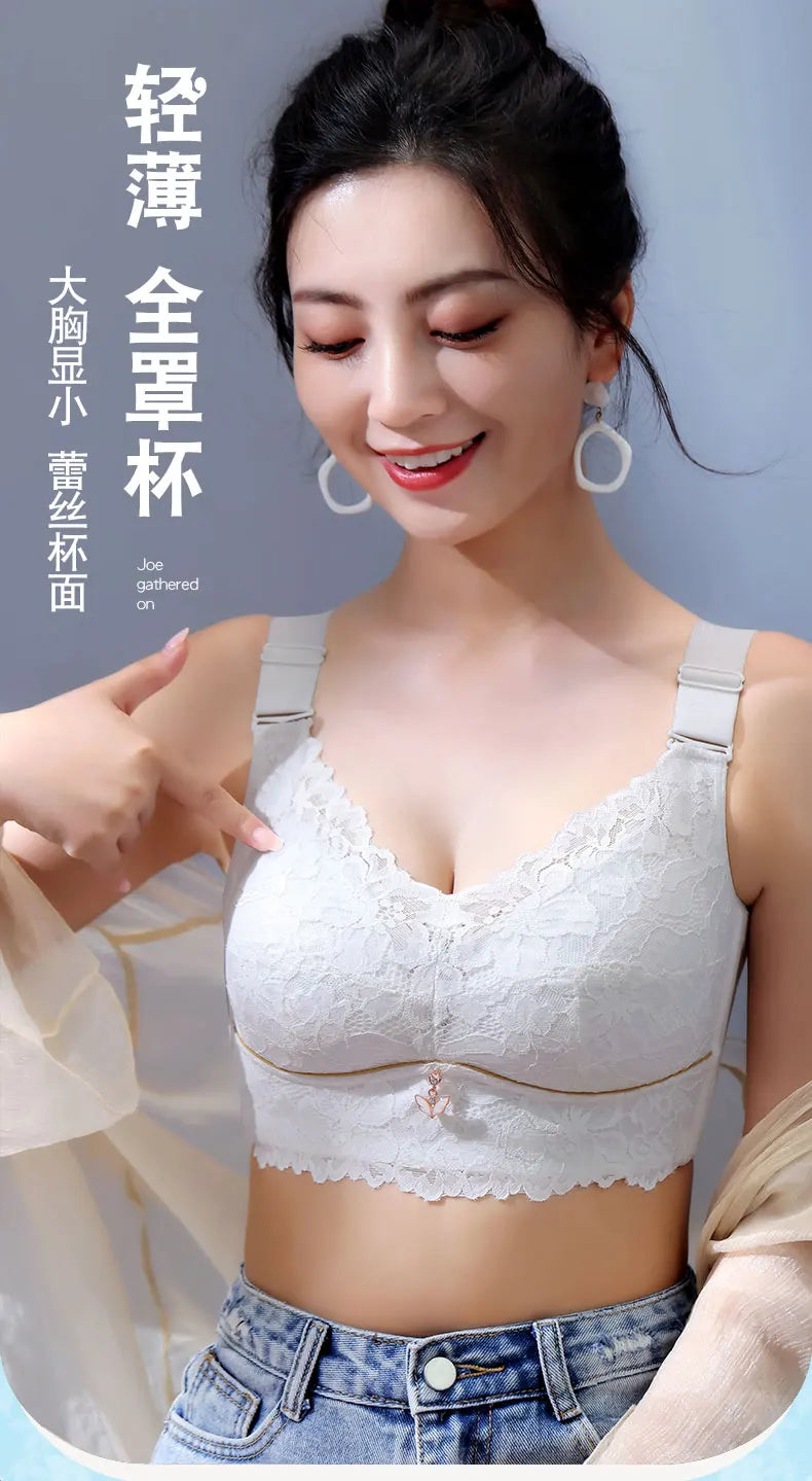 Push Up Bra Female Lingerie Sexy Bra Lace Bras for Women Wire Free Underwear Women 52C D E Cup Plus Size Bra Women Clothing Bras