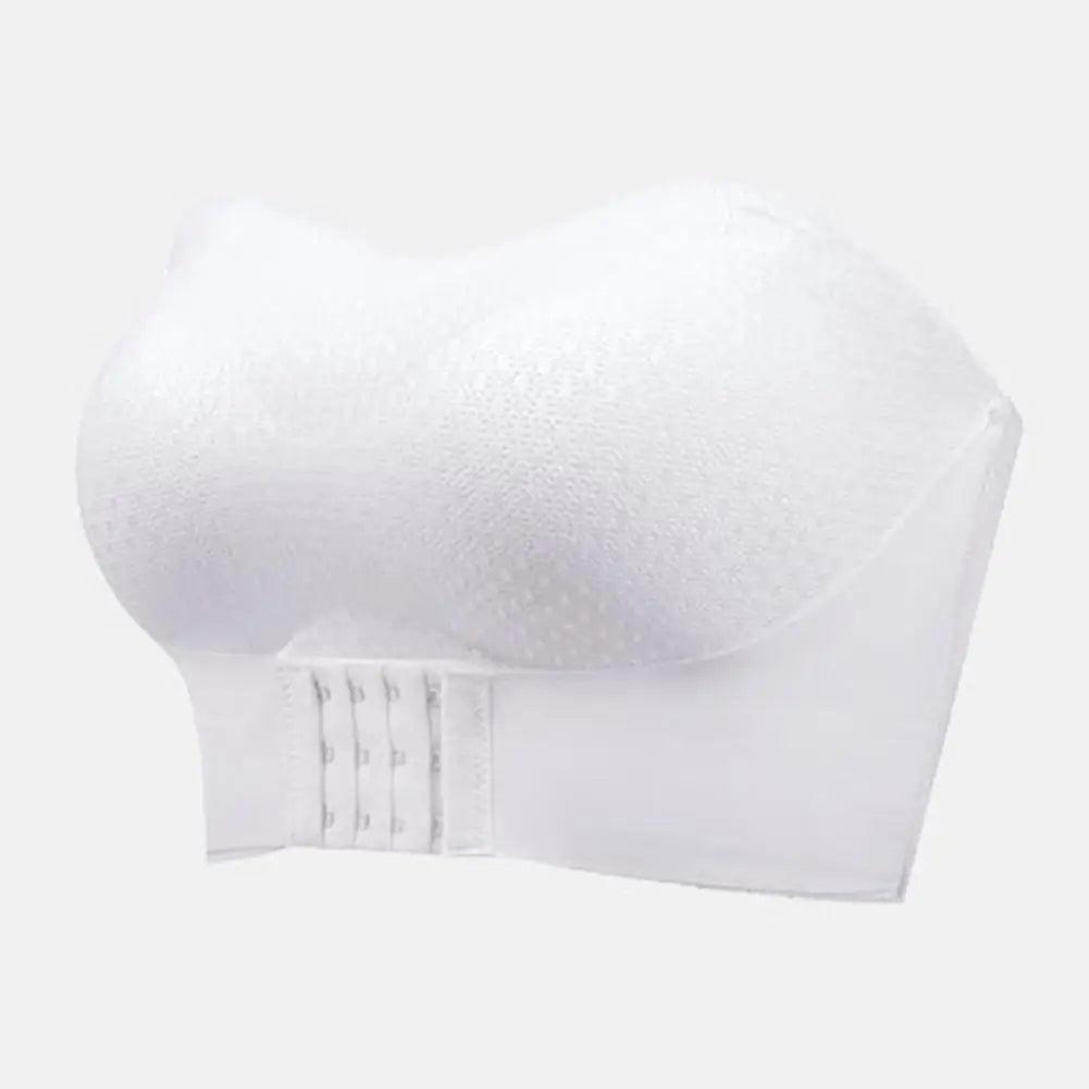 Women Bra Anti-slip Push Up Front Closure Invisible Tube Top Bra Solid Color Elastic Lady Bandeau Bra Women Underwear