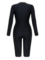 2026 Zipper Slim One Piece Swimsuit Women Long Sleeve & Knee Swimwear Female Bather Bathing Swimming Swim Surf Suit Beachwear
