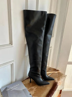 Boot Leg Long Boots Women European and American Fashion Sexy Pointed Thin High Heels Women Comfort Pleated Women's Boots 2023