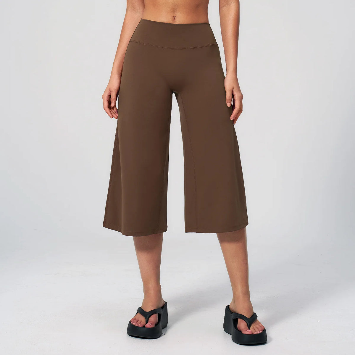 Women Yoga Capri Pants Wide Legs High Waist Yoga Pants Push Up Sport Running Fitness Capri Pants Loose Workout Gym Capri Pants