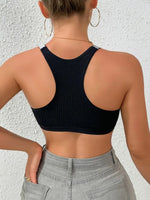 Sexy Sports Bras Fitness Women Underwear Yoga Crop Tank Top Ribbed Backless Lingerie Bras Comfortable Push Up Bralette Chic Vest