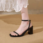 Open-toe Sandals Women 2026 Summer New Buckle Fashion Solid Color Female ShoesChunky High Heel
