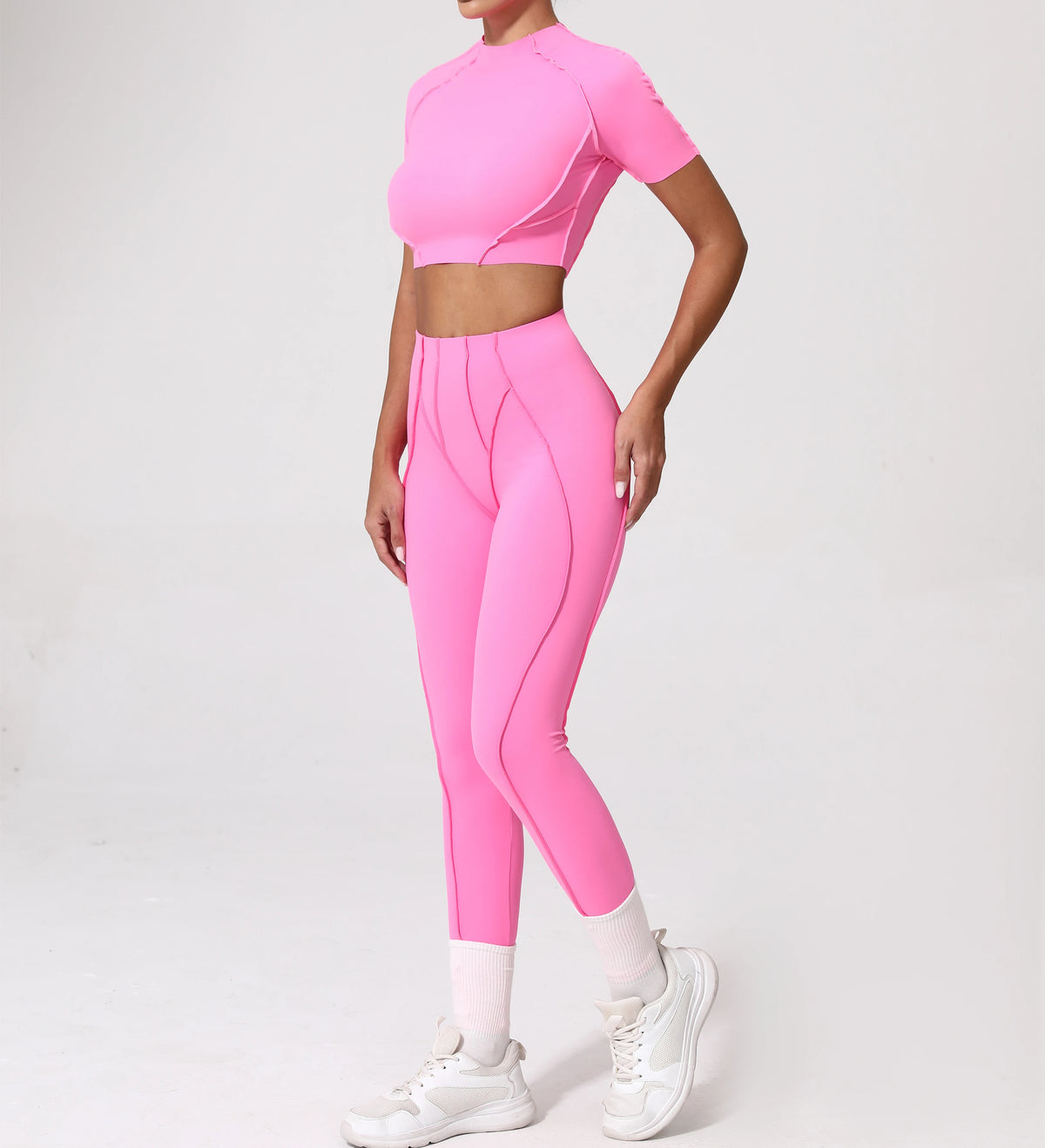 2PCS Yoga Suit Sports Set Women Quick-Drying Gym Set Women Tracksuit Running Workout Long Sleeve Sports Shirt Yoga Clothing