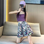 Summer Oil Painting Floral Shorts for Women Casual Wide Leg Shorts Large Siz Loose Floral Print Shorts Elastic Band Casual Pants