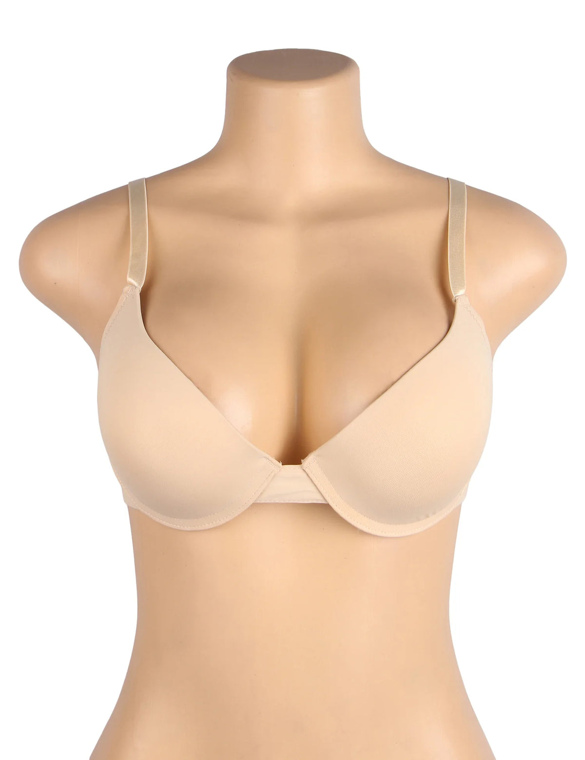 White Swim Fabric Underwire Bra for Women Plus Size Lightly Padded Adjustable Straps 4 Hook Closure Everyday Bra