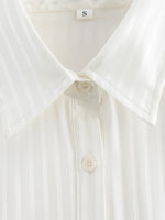 Foridol White Striped Blusas Para Mujer Spring Summer Casual Women Shirt Single Breasted Long Sleeve Loose Shirts Blouses 2025