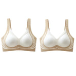 2Pcs/Set Non-wire Push-Up Bras Women's Anti-sagging Lift-up Bra Side Support Adjustable Straps No Show Plus Size Underwear M-4XL