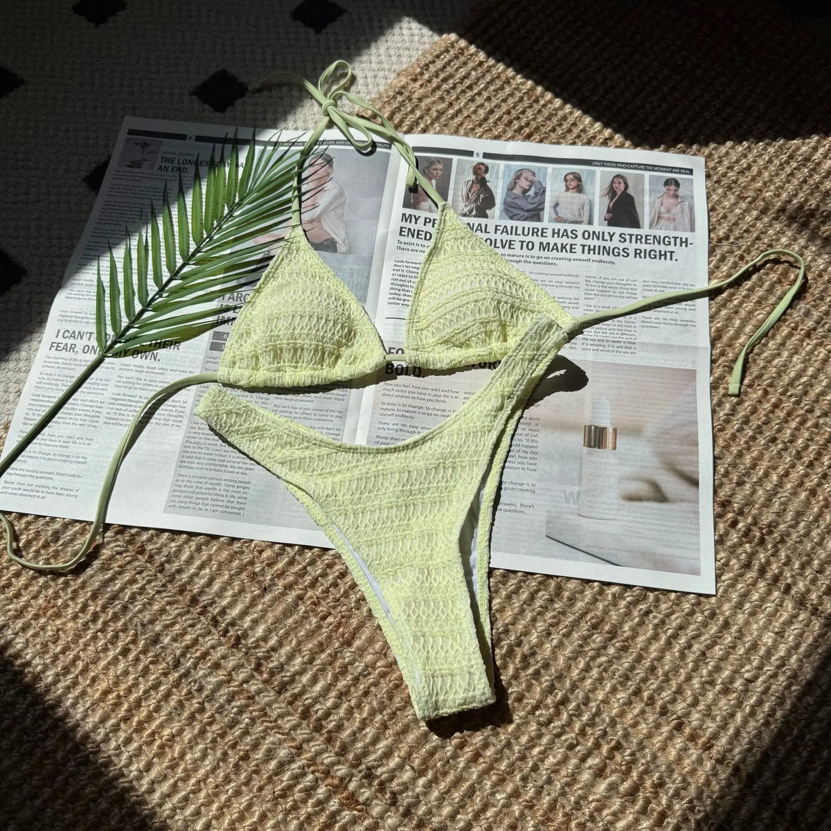 Sexy Knitted Hollow Handmade Crochet Bikini Set Women Pink Bandage Criss Cross Micro Swimsuit Bathng Suit Thong Swimwear