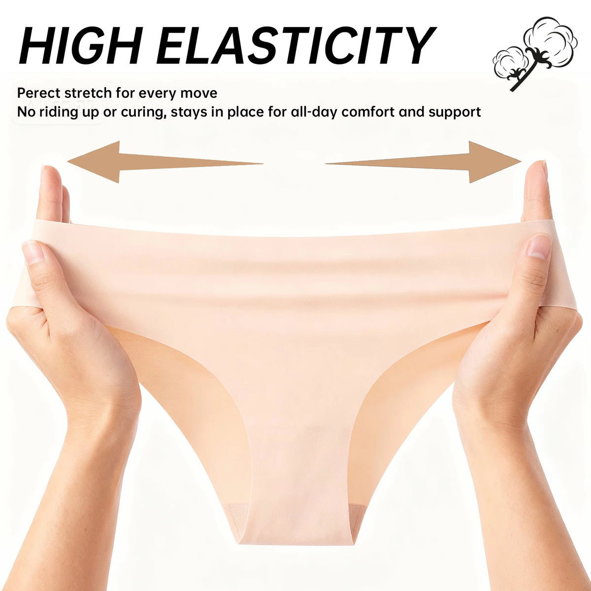 7PCS/Set Women High Waist Seamless Underwear Breathable Comfort Briefs S-2XL