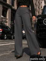 Elegant Wide Leg Pants High Grade Office Formal Straight Pants High Waist Hip Shaping Slim Fit Stylish Versatile Commuter Wear
