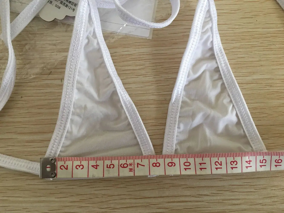 DEKAWomen Solid Transparent Micro Bikini Set Bandage Thong Underwear G-String Bra Mini Swimsuit Brazilian Swimwear Sleepwear