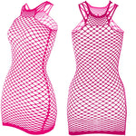 Fishnet Women Sexy Beach Cover Up Dress Women Stretch See Through Sleeveless without Bikini Swimsuit Cover up Mini Beachwea