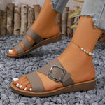 2026Summer Women Flat Sandals Solid Color Casual Comfortable Female FlatShoes