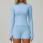 NCLAGEN Gym Sports Top Women Zip Tight Long SleeveNaked Feel Fitness Jacket Training Quick Dry Breathable Running Yoga Blouse