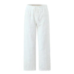 Foridol Hollow Out Cotton Women's 2 Pieces Set White Summer Pants Set Embroidery Top Pants Suit Matching Set Beach Casual Pants