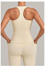 Women's Seamless Yoga Vest Sports Fitness Gym Beauty Back Top Nude Slim Fit Training Running Workout Vest