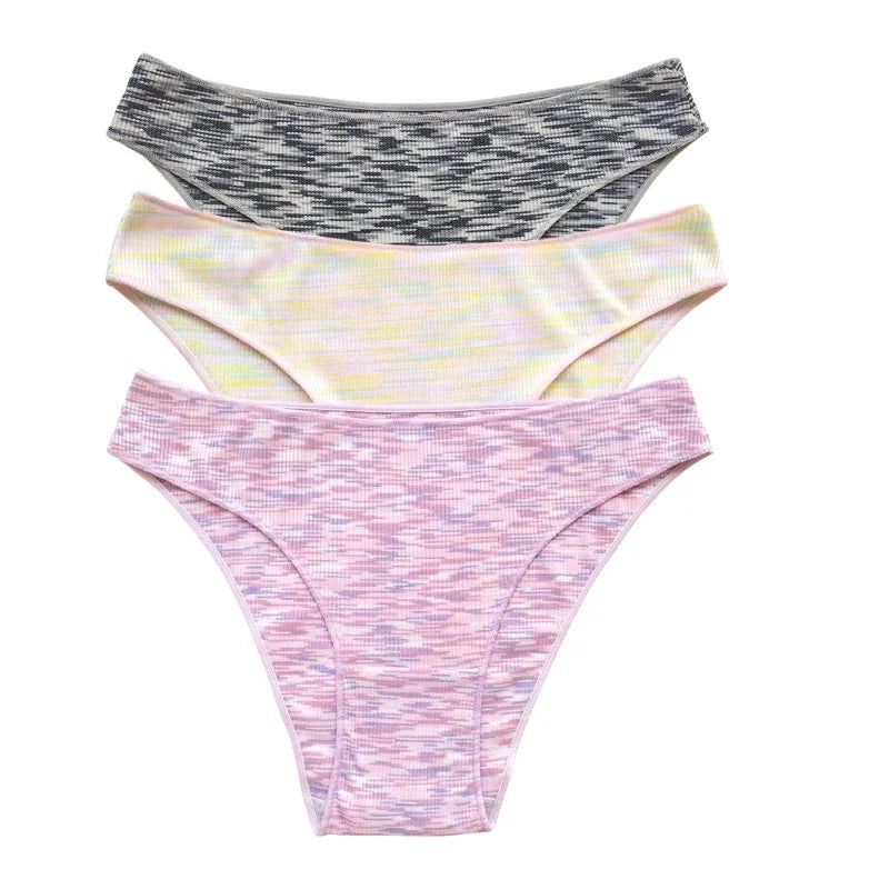 3Pcs/Set Women Panties Low Rise Briefs Seamless Underwear Female Underpants Comfort Strench Panties Sexy Lingerie S-XL