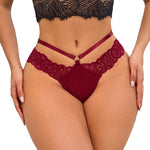 Sexy Double-strap Lace Thong Panties T-Back Women Underwear Low Rise Elegant G-String Breathable Lady Briefs Elegant Lingerie