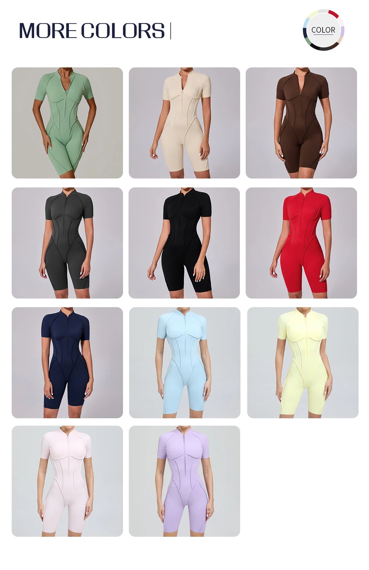 Summer Zipper Workout Jumpsuit Sports Overalls Women Running Fitness Short Sleeve Yoga Bodysuit
