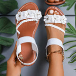 Women's SandalsNew Summer Casual Open-toed Women's Flats Fashion Floral Design Casual Comfortable Women's Sandals