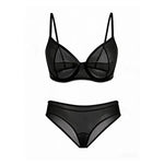 Sexy Ultra-Thin Fully Transparent Alluring Lingerie with Underwire, No Padding, Beautiful Back Bra, Hot Girl Push-Up Bra Set