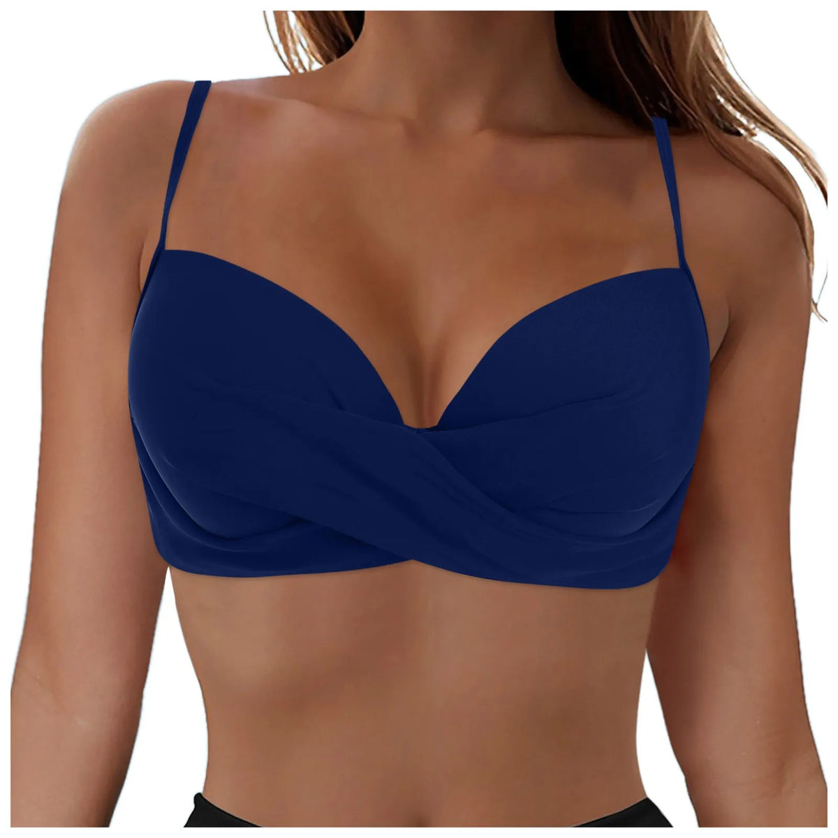 Women's Sexy Bikini Bra Fashion Push Up Underwear Swimsuit Solid Color Cross Tie Bra Pad No Steel Swimsuits Bikini Lenceria