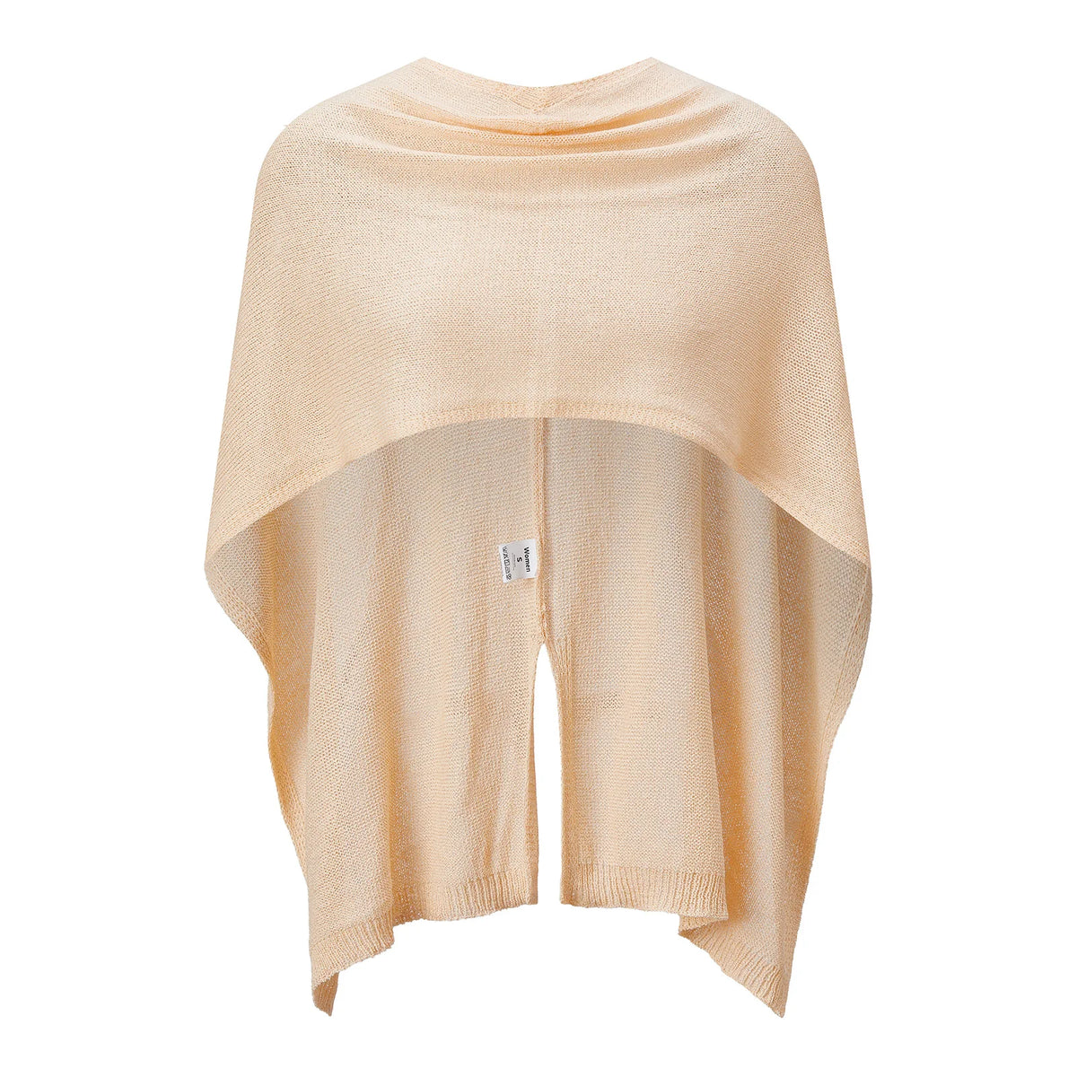 Womens See-through Knitted Cover-ups Poncho Solid Color Asymmetric Tops Cape for Daily Beach Shawl Summer Fall