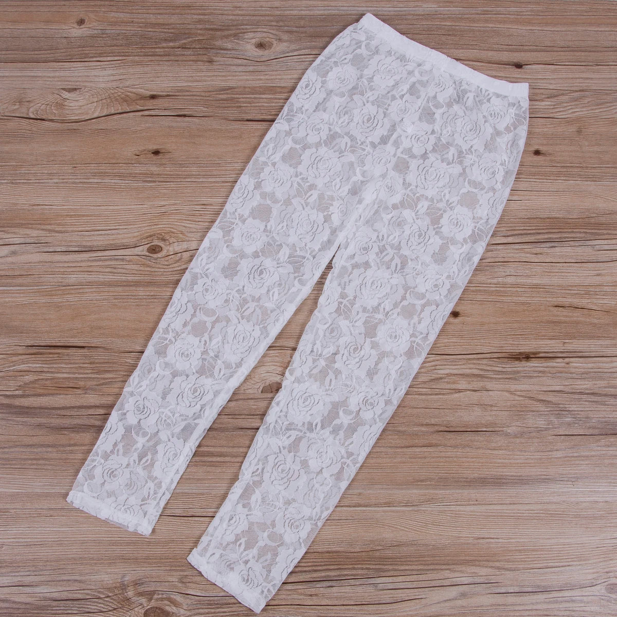 Women Summer Sheer Lace Capris Elastic High Waist Bodycon Cropped Pants Bottoms Sexy Club Beach Cover-ups Leggings