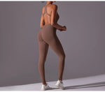 Seamless One-Piece Yoga Jumpsuit Women Fitness Sports Overalls Dance Workout Set Stretch Bodysuit Gym Clothes Push Up Sportswear
