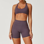Yoga Set 2PCS Women Tracksuit Nude Feeling Workout Sets Gym Clothes Push Up Fitness Running Sportwear Sport Bra Leggings Suit