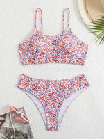 2025 Strappy Bikini High Waist Swimsuit Women Sexy Printed Swimwear Female Bathers Swimming Bathing Swimming Swim Suit Beachwear