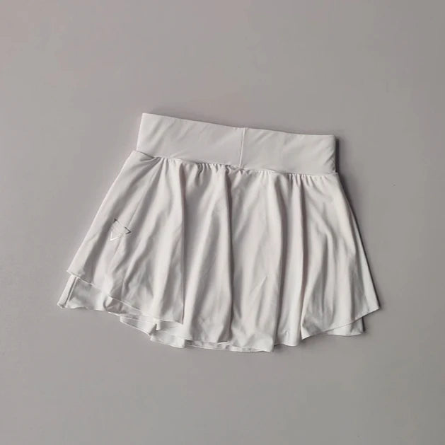Women's Quick Drying Sports Short Skirt Fake Two-Piece Running Half Skirt Hip Blocking Anti Glare Breathable Tennis Skirt