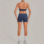 Women's Yoga Sets Sports Fitness Gym Slim Fit Halter Beauty Backless Vest Suits Workout Training Hip-Lifting Shorts Sets