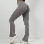 Women's Seamless Yoga Leggings Pants Sports Fitness Peach Hip-lifting High Waist Slimming Dance Training Workout Flared Pants