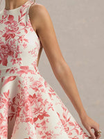 Tank A-Line Mini Dress For Women Fashion Sexy Streetwear Floral Printed Sleeveless Halter Neck Backless Lace-up Vestidos Female