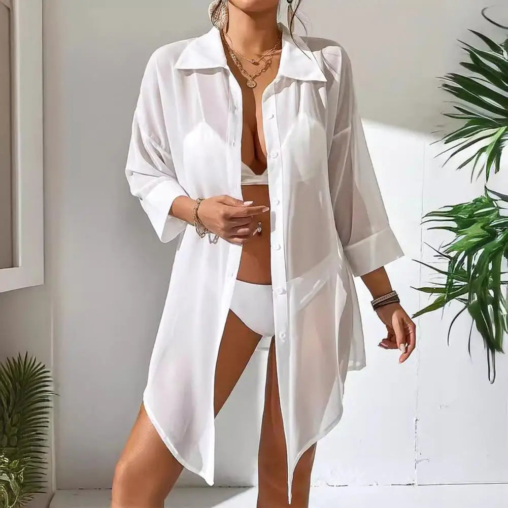 Cover Up Cardigan Women's Sun Protection Beach Cover Ups Lightweight Swimsuit Cover Ups For Vacation Casual Beach Swimwear