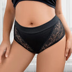 1pcs Sexy Hollow Out Plus Size Women's Panties Solid Color Lace Floral Cotton Splicing Briefs Breathable Skin-Friendly Lingerie
