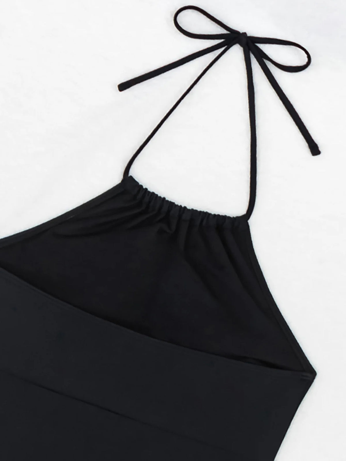 2026 Women's Bikini 2-piece Swimwear Tankini Set Sexy Halter Black Bathing SuitFloral Print Drawstring High Waist Swimsuit