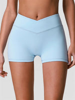 Outdoor Running Yoga Shorts Women Summer Crossed V Waist Hip Lifting Fitness Tight Sports Pants Quick Drying Gym Fitness Shorts