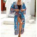 13 Colors Printed With Belt Crochet Knitted Tunic Beach Dress Beach Wear Beachwear Beach Cover Up Cover-upsFemale Women V7201