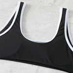 Contrast Binding Bandeau Bikinis 2024 Women Sexy Thong Swimsuit Push Up Swimwear Female Bathing Suit Swimming Summer Beachwear