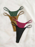 4 Piece Women Panties Sexy Low Rise G‑String Double Waistband Thong Fashion Female Sexy Underwear